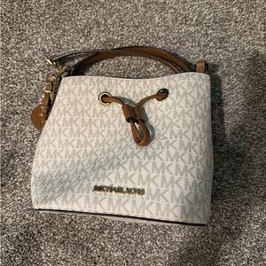 Michael Kors Cream and Tan Shoulder Bag